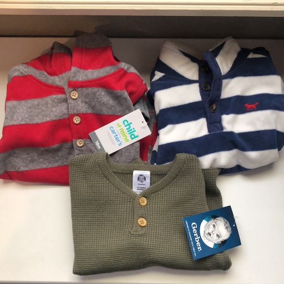 Other - 3 Piece Boy Long Sleeve Shirt Tops Bundle Lot Clothing Set Baby Boys 18 Months